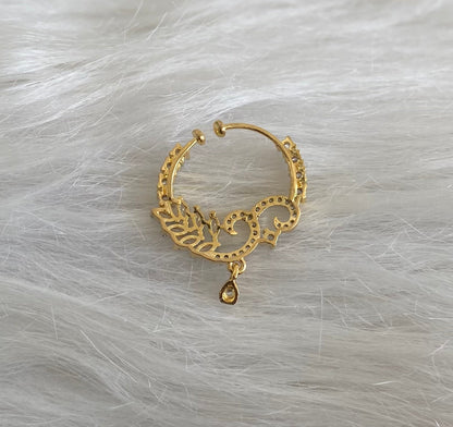 Two tone cz white nose pin dj-53826