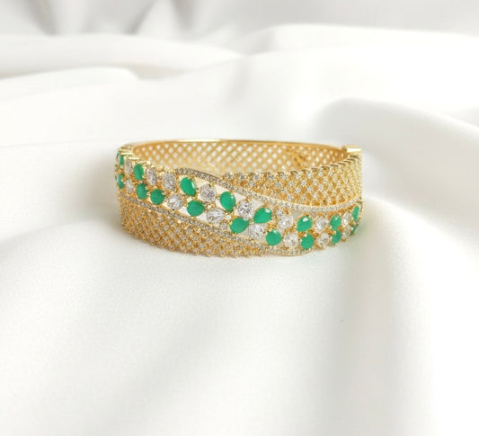 Gold Tone Cz White-emerald Lock type Bracelet DJ26273