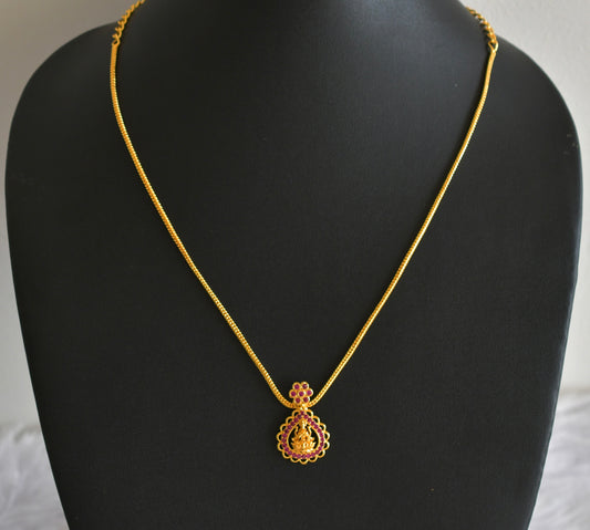 Gold tone pink lakshmi kodi necklace dj-51907
