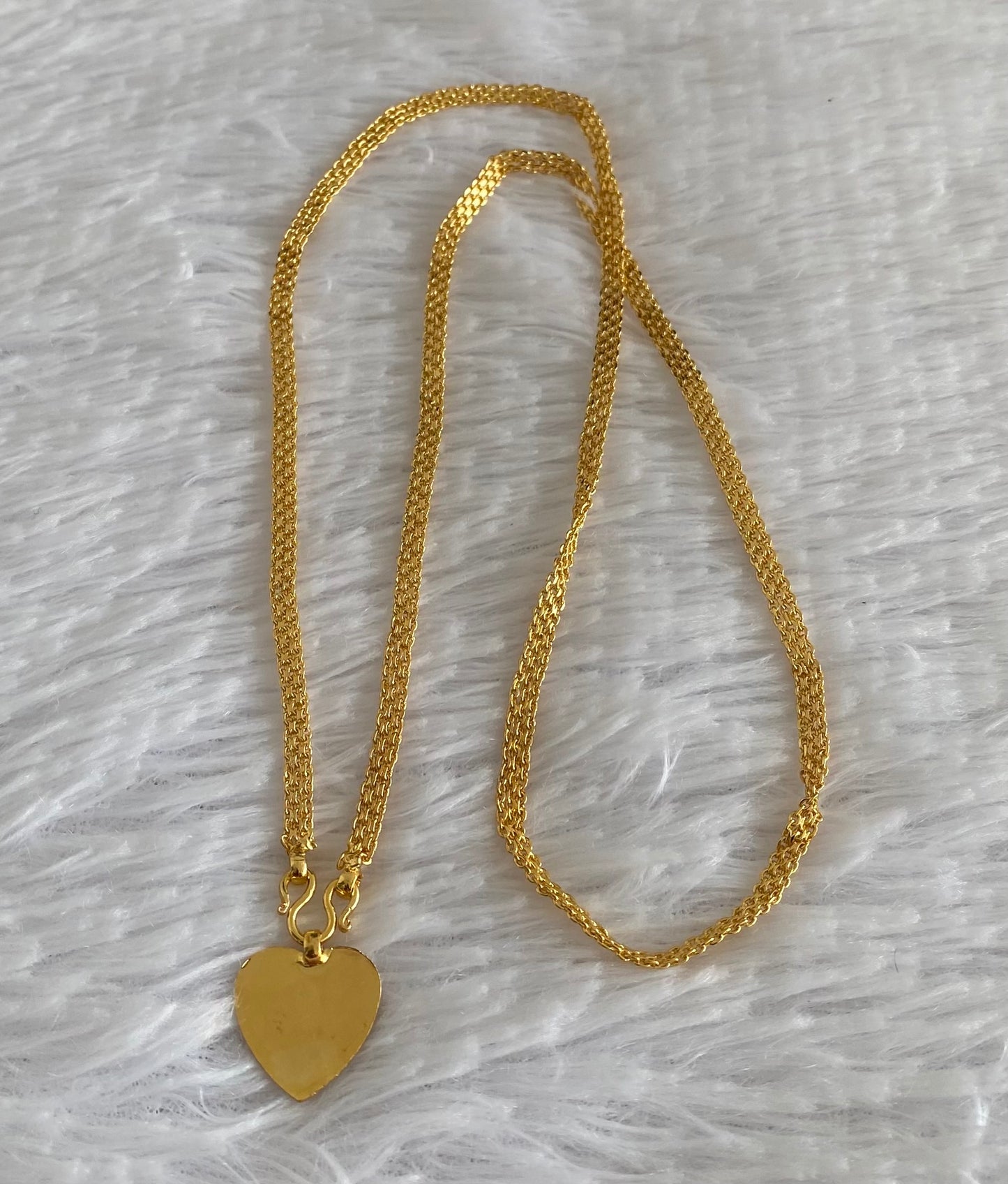 Gold tone 24 inches chain with om heart pendant dj-54381