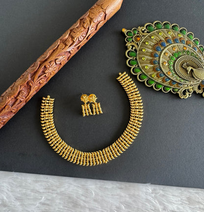 Antique gold tone mango necklace set dj-52135