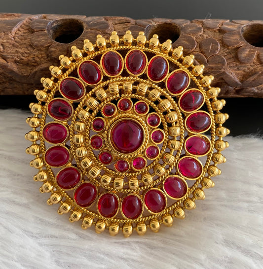 Antique gold tone pink hair jewel dj-52952