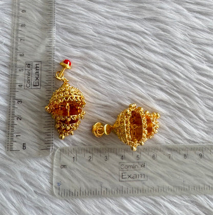 Gold tone coral step jhumkka dj-51102