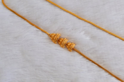 Gold tone 24 inches jhumkka style mugappu chain Dj-53313