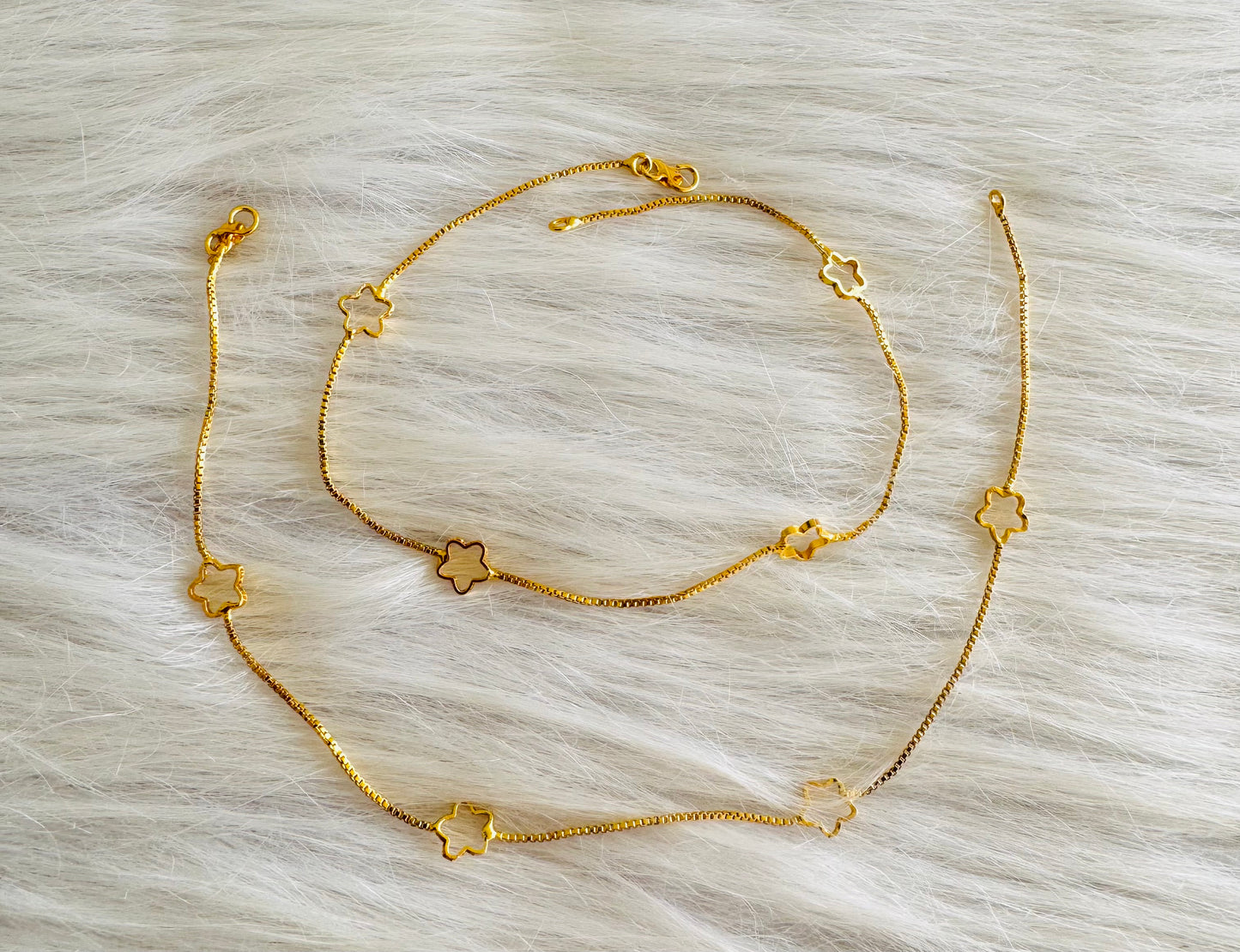 Gold tone 10.5 inches star anklets dj-51298