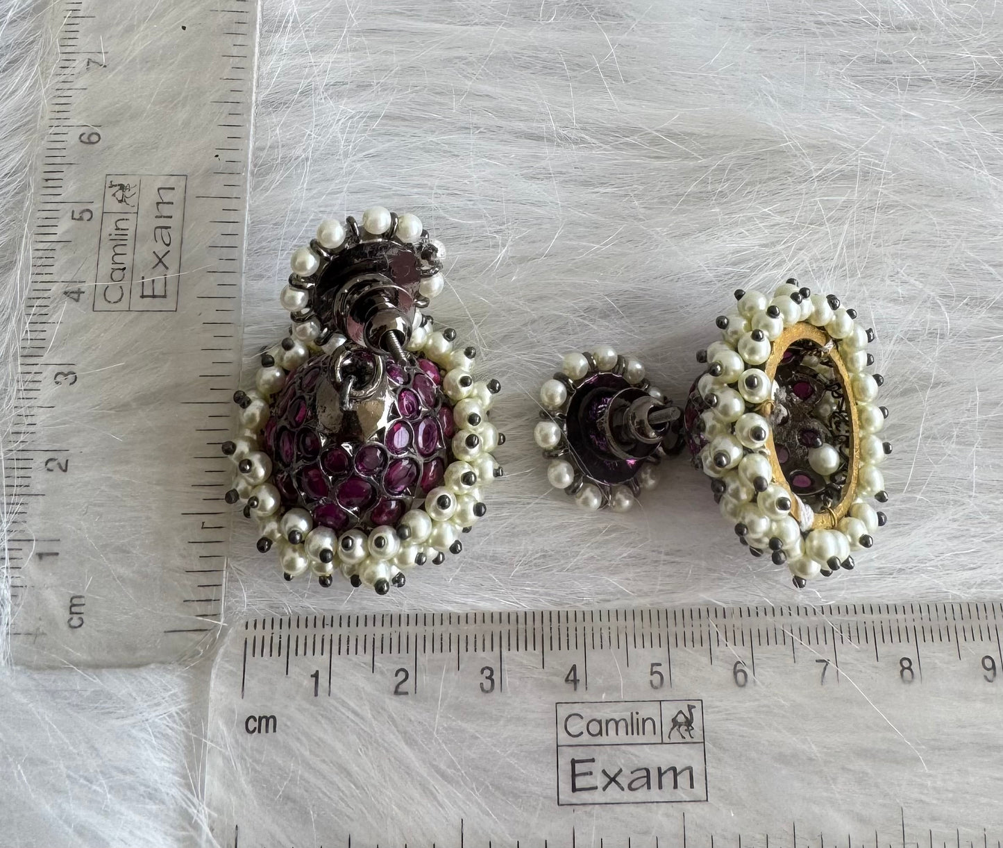 Black finish precious kemp pearl jhumkka dj51025