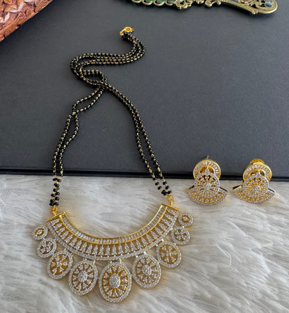 Two tone cz white stone 18 inches mangalsutra set dj-52063