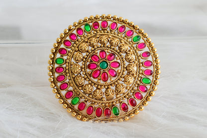 Antique gold tone kemp-green round hair jewel(rakodi)dj-53613