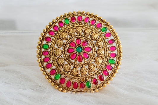 Antique gold tone kemp-green round hair jewel(rakodi)dj-53613