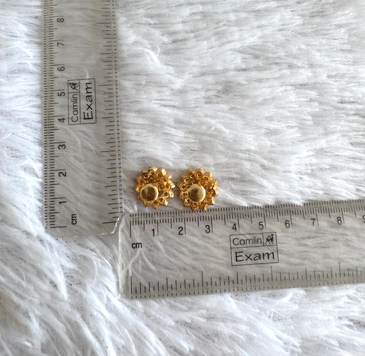 Gold tone pearl-pink beaded stud/earrings dj-52238