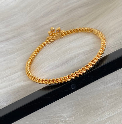 Gold tone AD white stone kada/bangle(2.4) Dj-54878