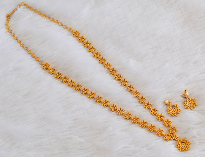 Antique gold tone white flower short haar set dj-53339