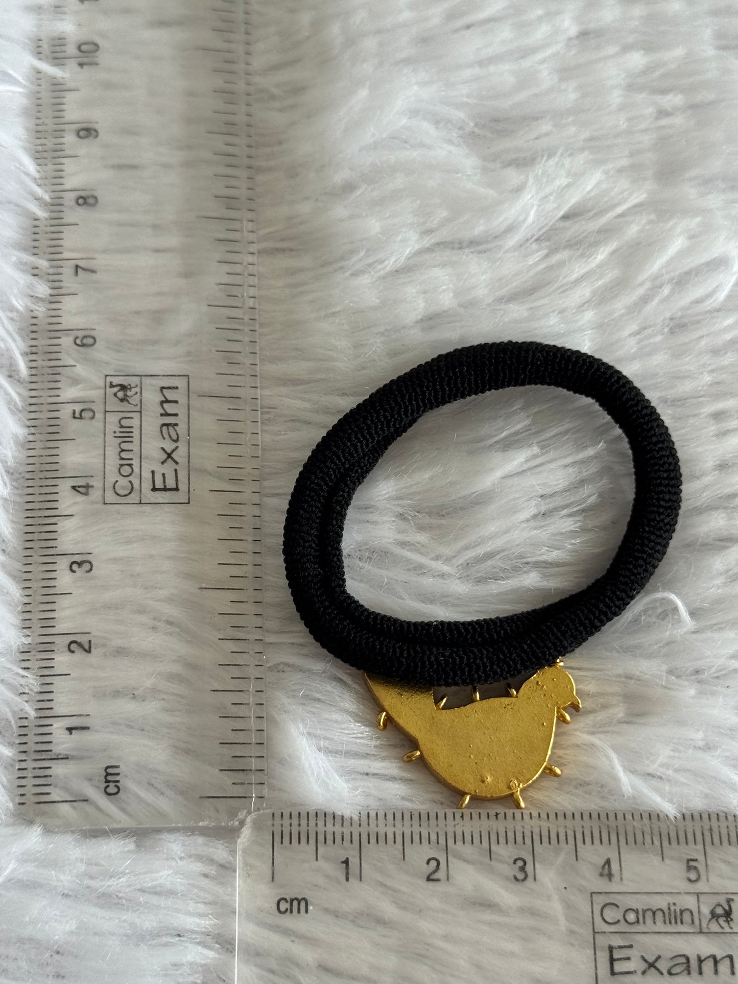 Matte finish green kundan jadau bird hair band dj-51525