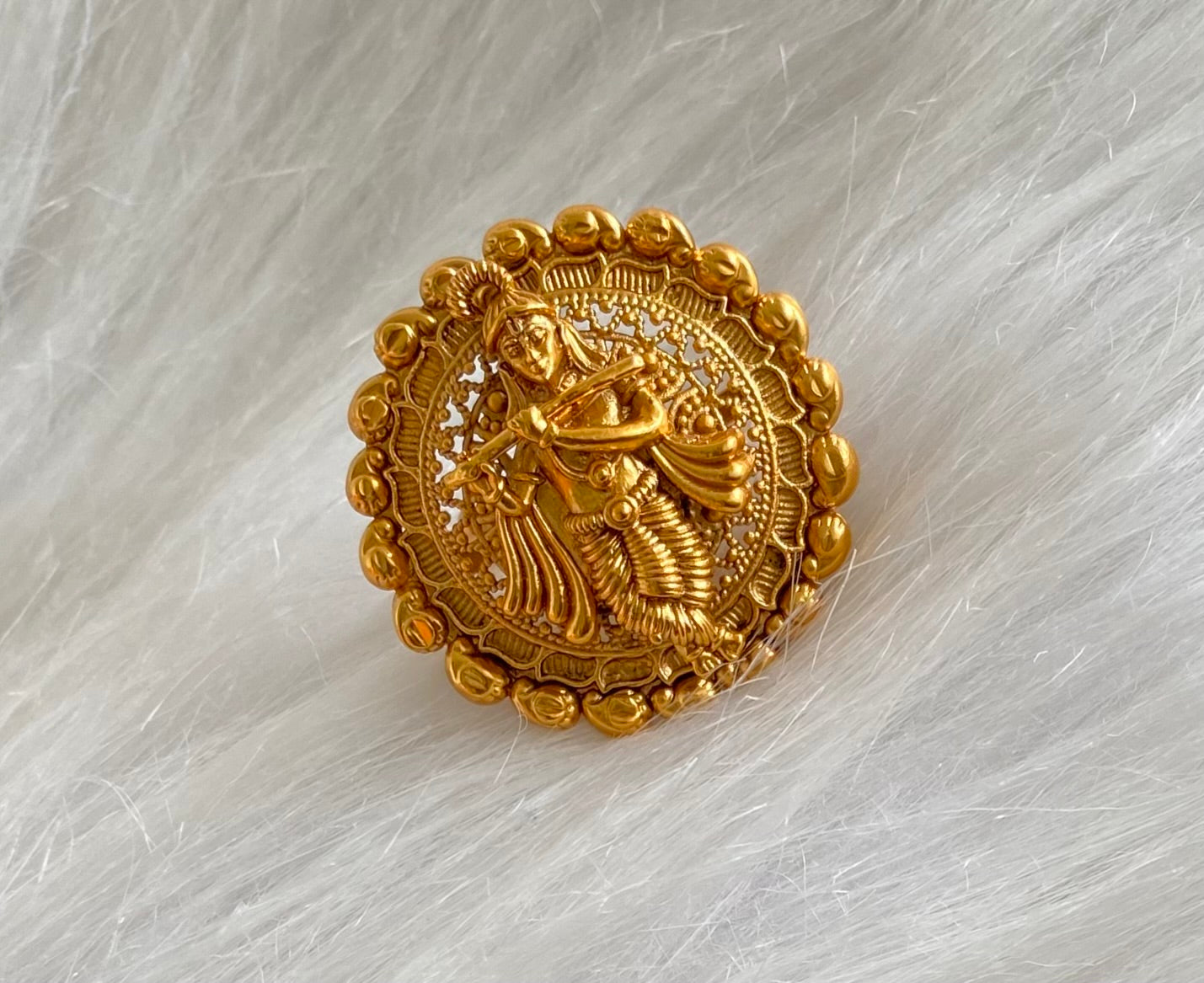 Matte finish mango krishna finger ring dj-54326