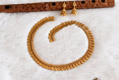 Matte finish lakshmi coin haar set dj-52436