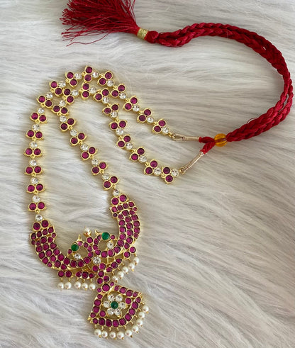 Gold tone precious kemp-green-white flower pearl peacock haar dj-53942