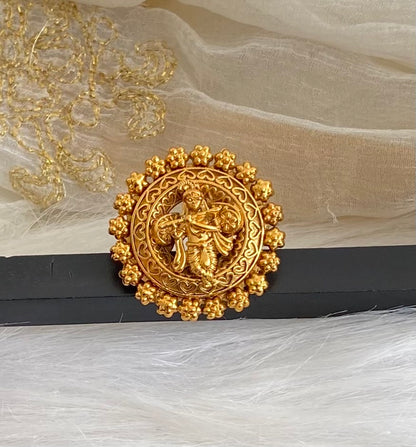 Matte finish flower krishna finger ring dj-54325