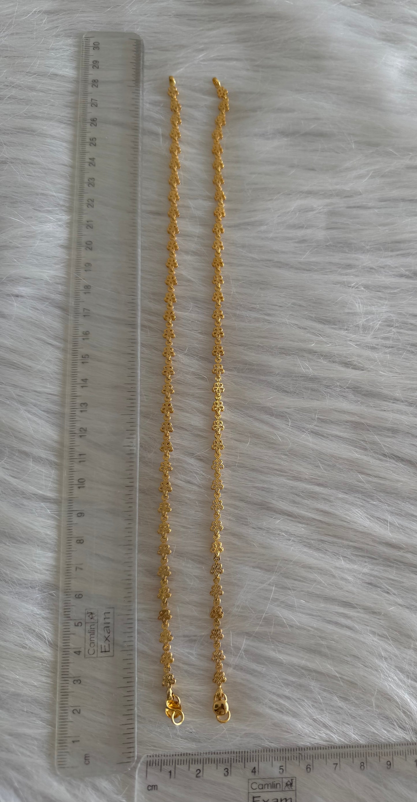 Gold tone 10.5 inches flower anklets dj-51293