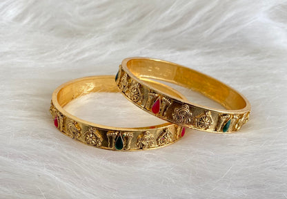 Antique gold tone shiva nama shankuchakra bangles(2.4) Dj-54846