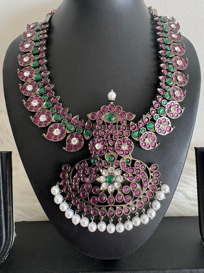 Black finish precious kemp pearl mango magari necklace Dj-51168