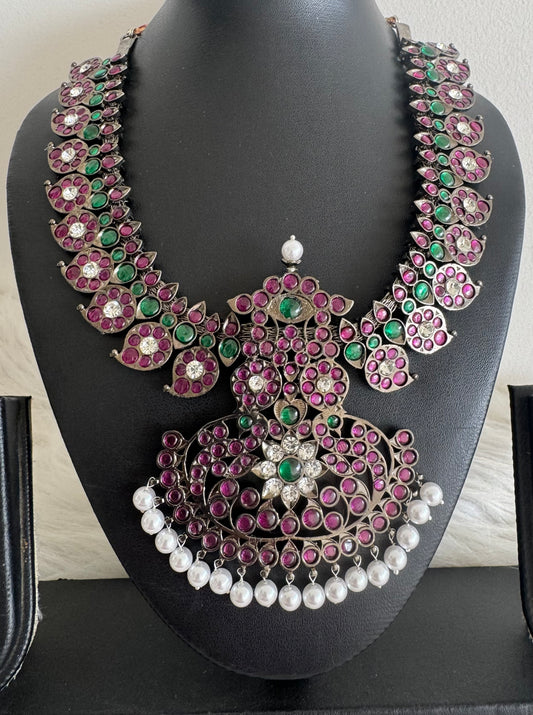Black finish precious kemp pearl mango magari necklace Dj-51168