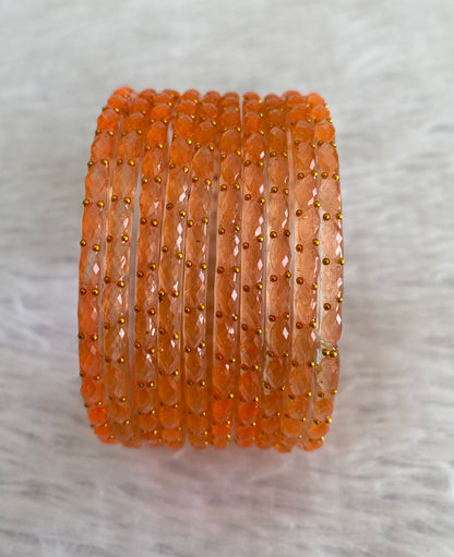 Set of 10 orange glass bangles(2.6) dj-52873