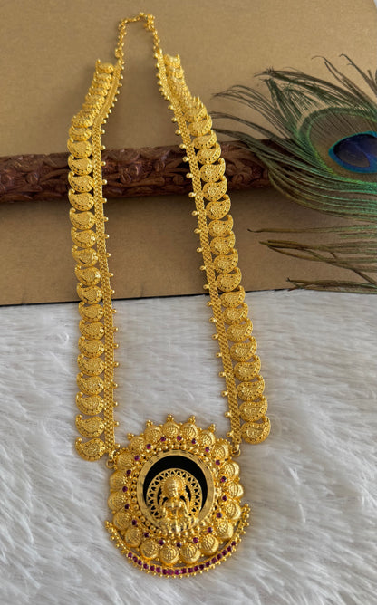 Gold tone pink-green mango-Lakshmi Kerala style haar dj-51732