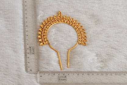 Gold tone kemp-green mango hair jewel/pin dj-52349