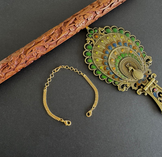 Gold tone necklace back chain dj-52241