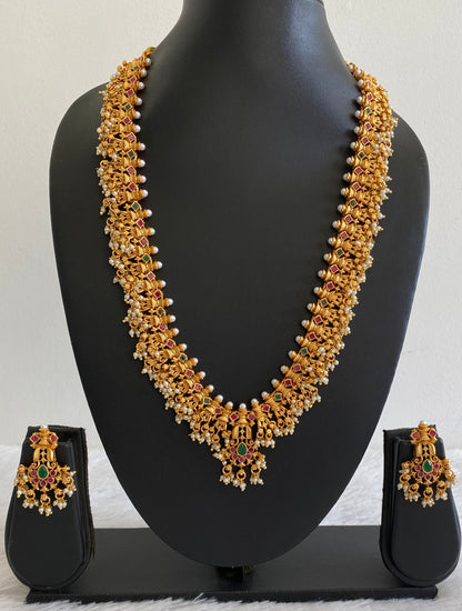 Matte finish ruby-emerald gutta pusalu Haar set dj-35914
