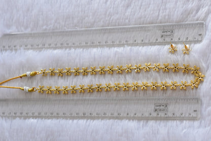 Two tone cz white flower haar set dj-51983