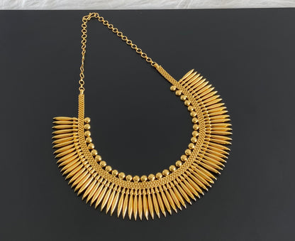 Gold tone kerala style mulla mottu necklace dj-54529