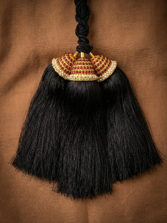 Gold tone kemp pearl kuppulu (Hair accessory) dj-52760