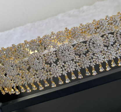 Two tone flower design adjustable waist belt dj-53466