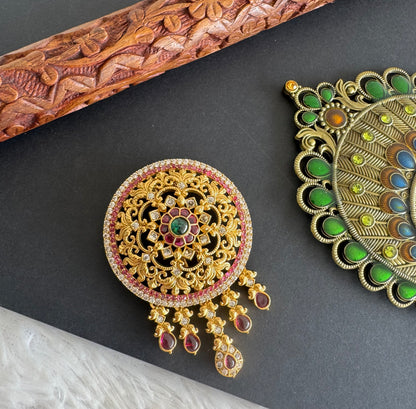 Matte finish kemp-green round hair jewel dj-52026