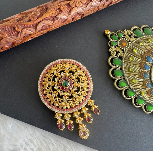 Matte finish kemp-green round hair jewel dj-52026