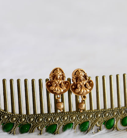Antique gold tone lakshmi earrings dj-52986