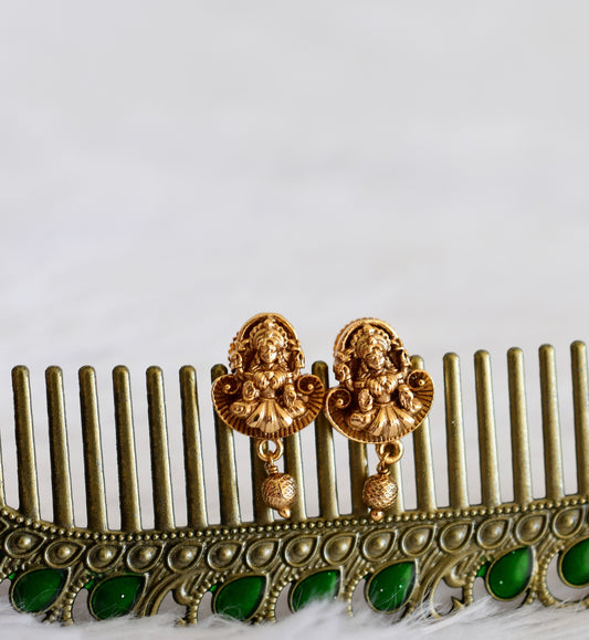 Antique gold tone lakshmi earrings dj-52986