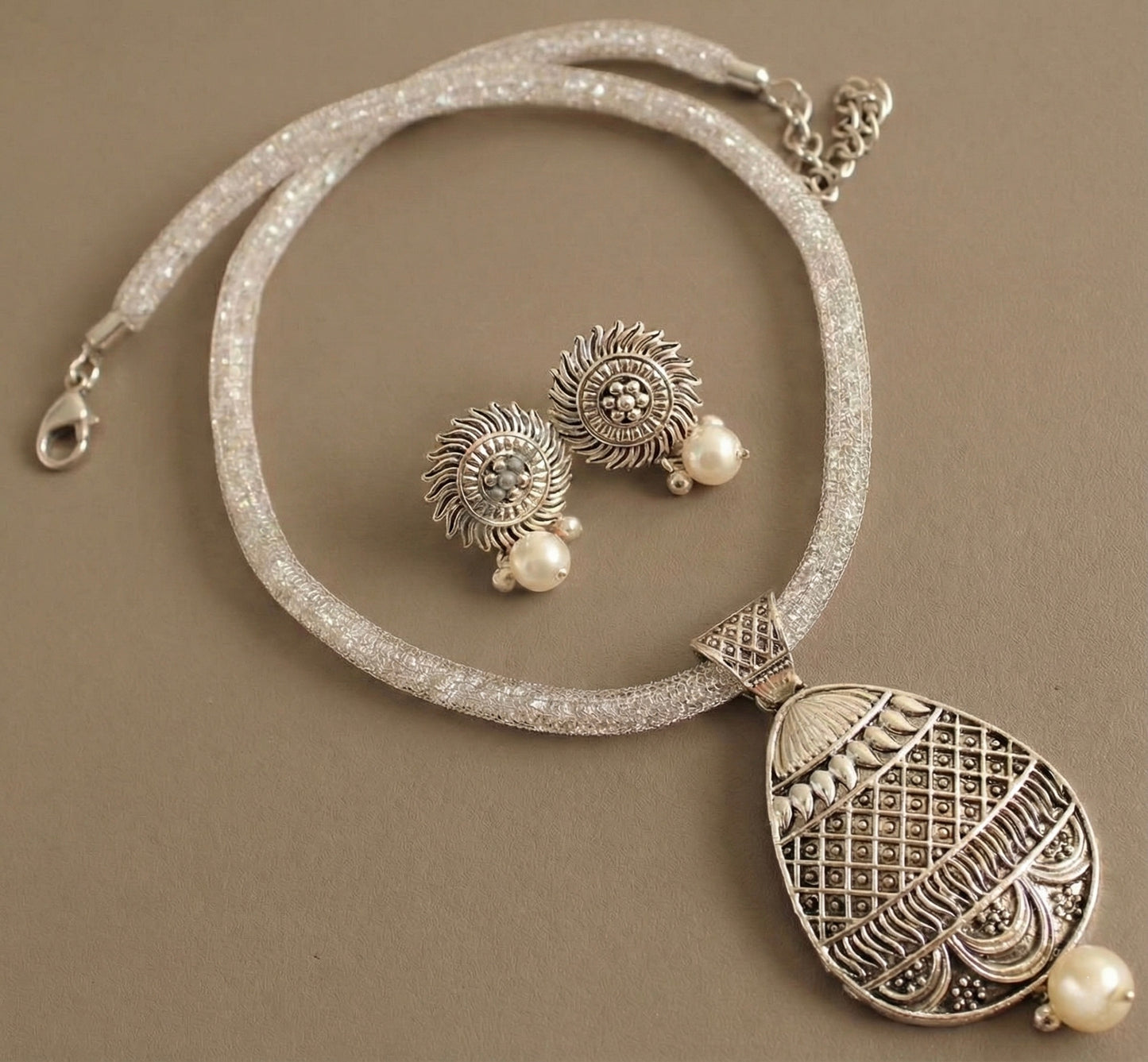 Silver Tone Necklace Set-dj07528