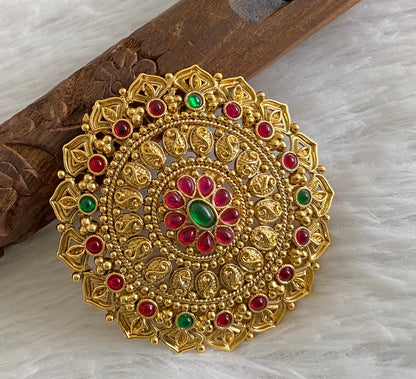 Antique gold tone kemp-green round hair jewel(rakodi)dj-53623