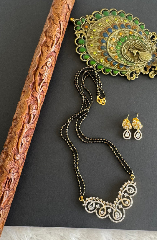 Two tone cz white stone 18 inches mangalsutra set dj-52065