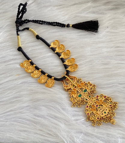 Matte finish Trishul mango black thread necklace dj-53264