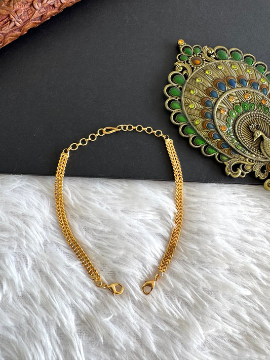 Gold tone necklace back chain dj-52242