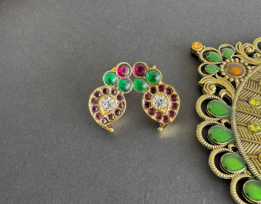 Gold tone precious Kemp Mango Stud/earrings(screw Back)-dj15249