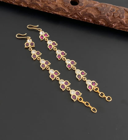 Gold tone precious kemp-white ear side chain dj-54676