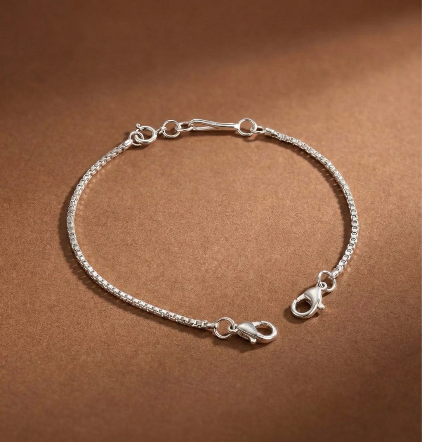 Silver tone back chain for necklace dj-51391