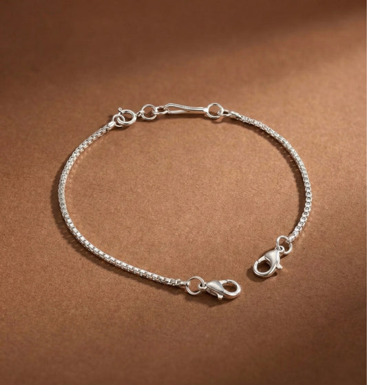 Silver tone back chain for necklace dj-51391