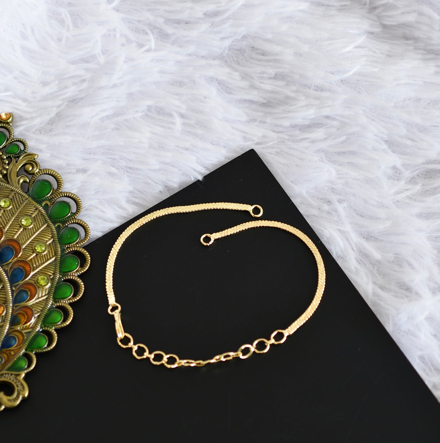 Gold-tone necklace back-chain dj-52431