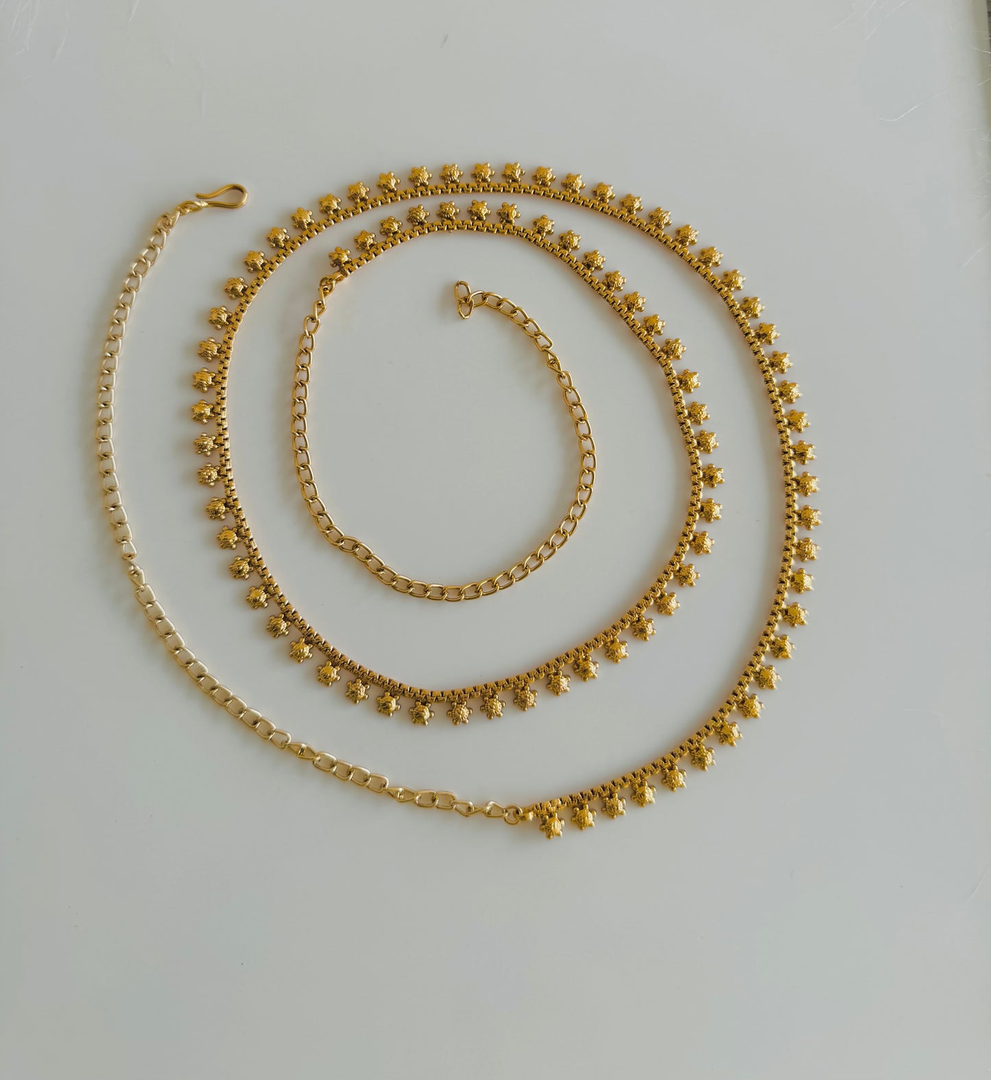 Antique gold tone flower hip/waist chain dj-51384