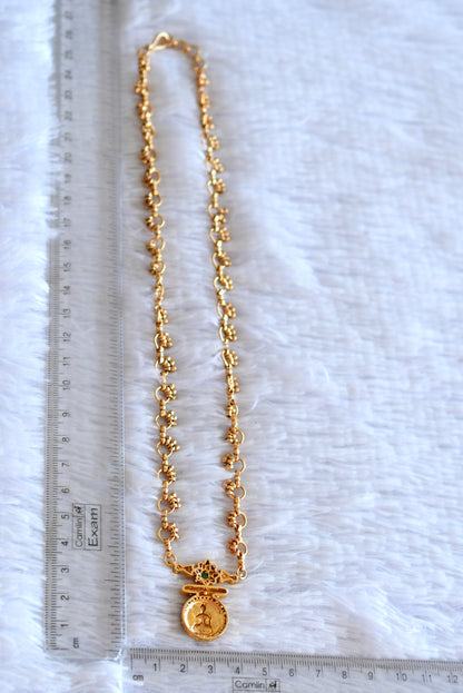 Matte finish cz kemp-green Lakshmi chain dj-52416